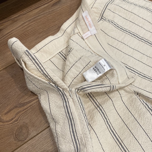 SeeBy Chloe white black 100%Cotton wide leg pants Size 42 (US 12) - Picture 7 of 7